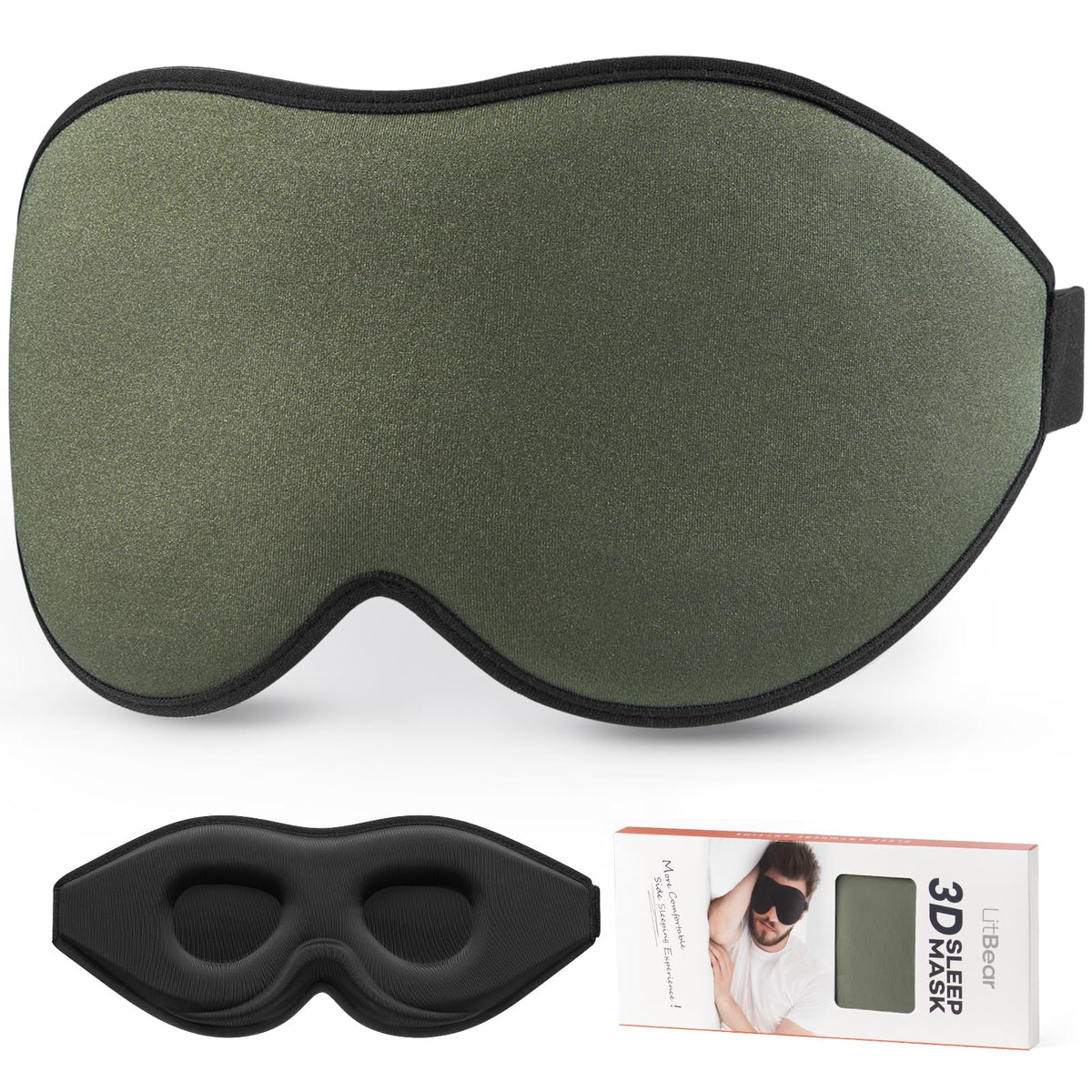 Olive Green Side-Sleeper Mask