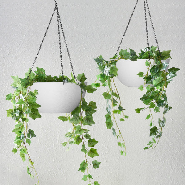 White Hanging Planters (Set of 2)