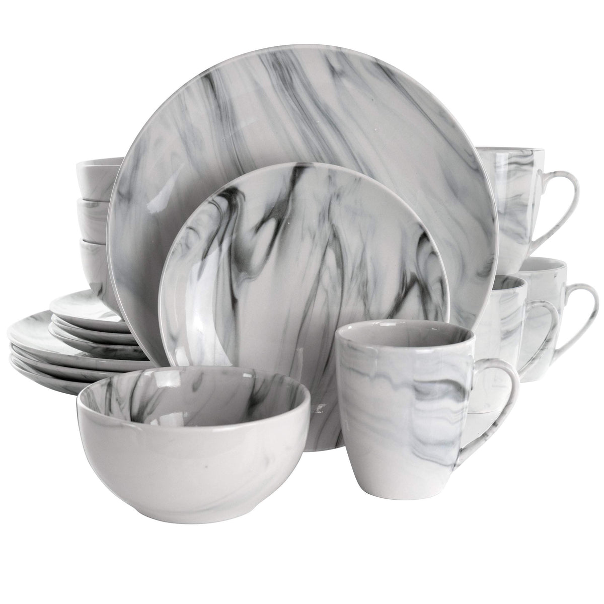 Marble Stoneware Dinnerware (Set of 16)