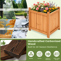 Fir Wood Planter Boxes (Set of 2)
