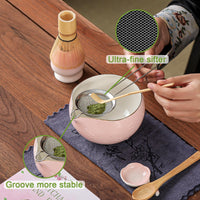 Pink Ceramic Matcha Set (Set of 9)