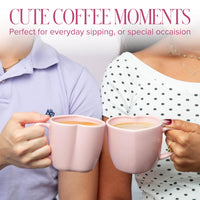 Pink Heart-Shaped Mugs (Set of 4)