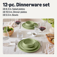 Olive Stoneware Dinnerware (Set of 12)