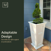 Black Self-Watering Square Planter