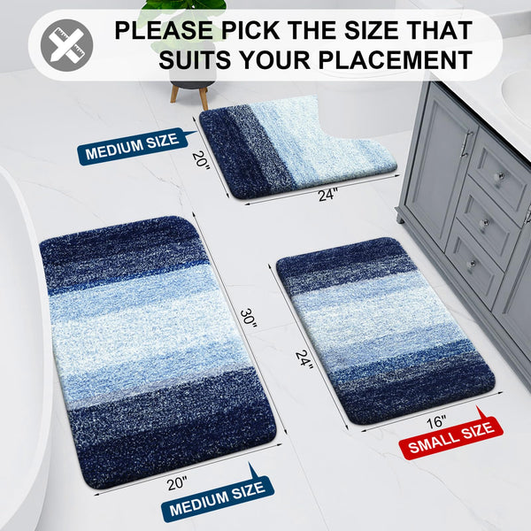 Blue Shaggy Bath Mat