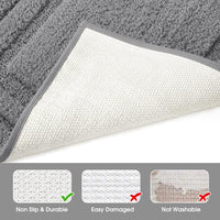 Grey Microfiber Bath Mat (Set of 2)