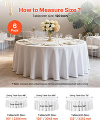 White Round Tablecloths (Set of 6)