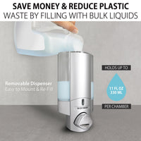 Satin Silver Shower Dispenser