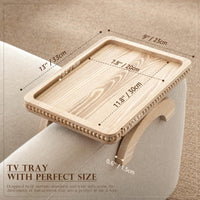 Natural Wood Sofa Arm Tray