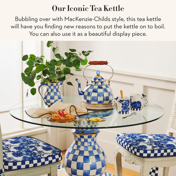 Blue Check Tea Kettle