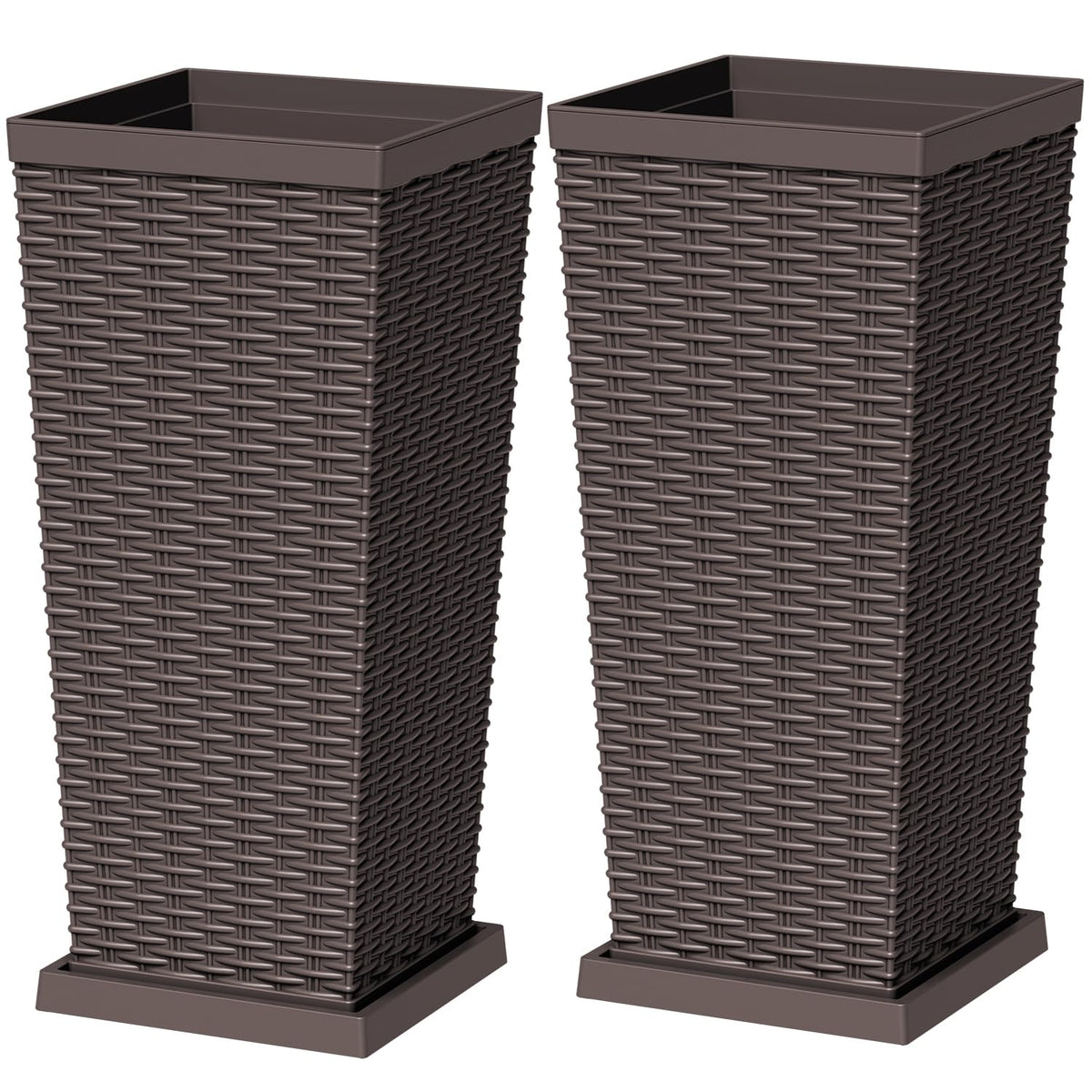Brown Tall Planter (Set of 2)