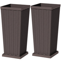 Brown Tall Planter (Set of 2)
