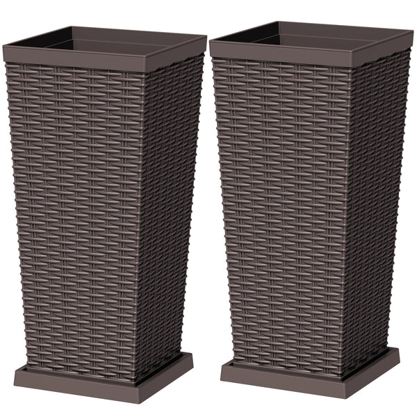 Brown Tall Planter (Set of 2)
