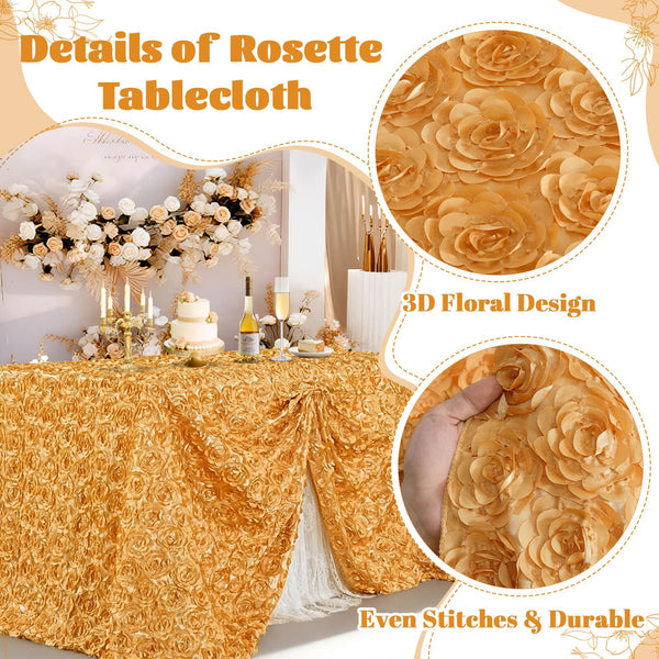 Gold Rosette Satin Tablecloth