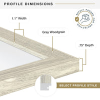 Gray Woodgrain Poster Frames (Set of 2)
