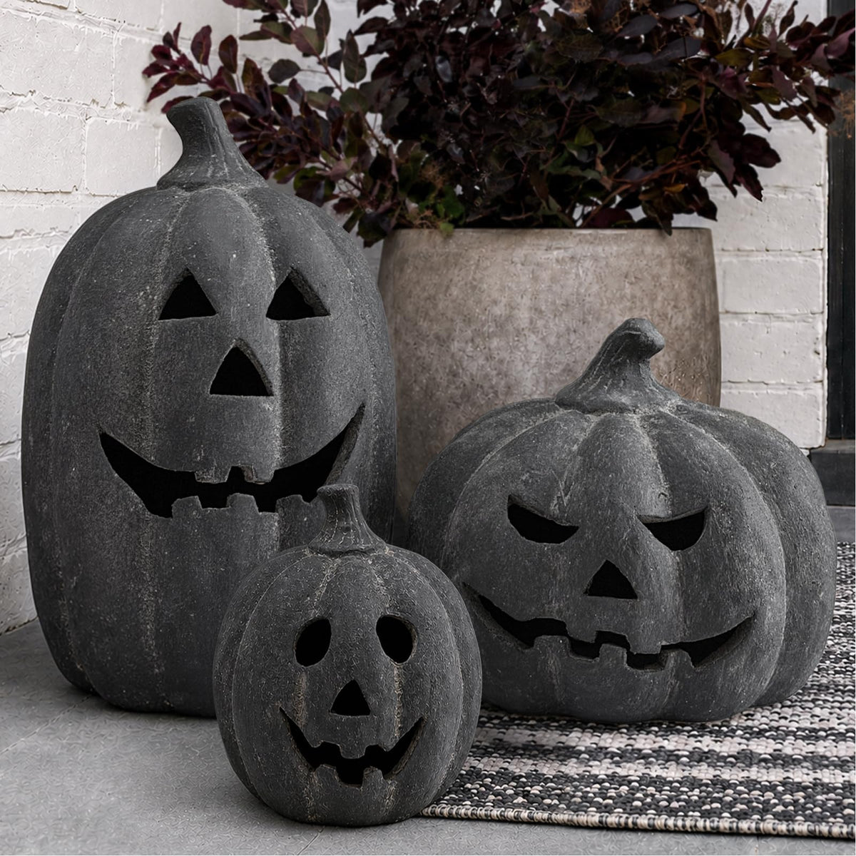 Black Terracotta Pumpkin Lantern
