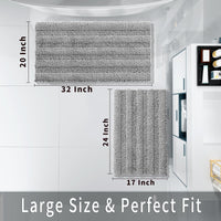 Plush Grey Chenille Bath Mat (Set of 2)