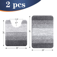 Grey Contour Bath Mat (Set of 2)