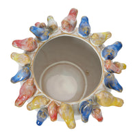 Cream Stoneware Bird Planter