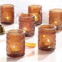 Amber Glass Votives (Set of 24)