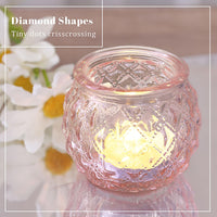 Pink Round Glass Votives (Set of 12)