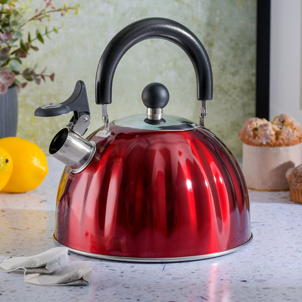 Metallic Red Tea Kettle
