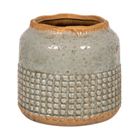 Grey Hobnail Terracotta Vase