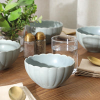 Blue Scalloped Cereal Bowls (Set of 4)