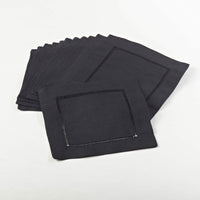 Black Linen Napkins (Set of 12)