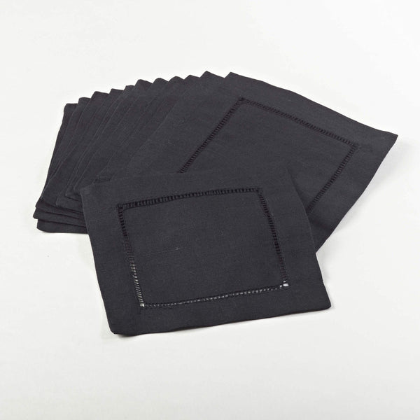 Black Linen Napkins (Set of 12)