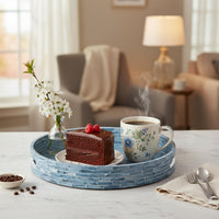 Blue Mother-of-Pearl Serving Tray