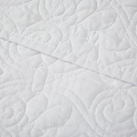 White Damask Quilted Throw