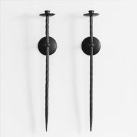 Black Twisted Wall Candle Sconces (Set of 2)