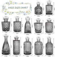 Black Glass Bud Vases (Set of 12)