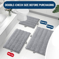 Light Grey Striped Bath Mat