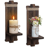 Wooden Candle Sconces (Set of 2)
