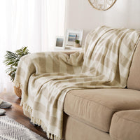 Stone Striped Cotton Throw