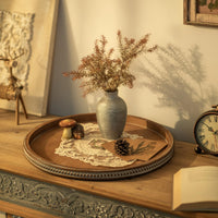 Brown Round Beaded Tray