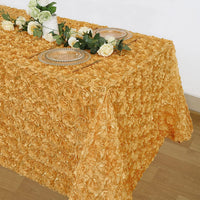 Gold Rosette Satin Tablecloth