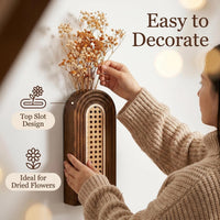 Dark Brown Rattan Wall Vase (Set of 2)
