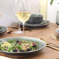 Green Stoneware Dinnerware (Set of 12)