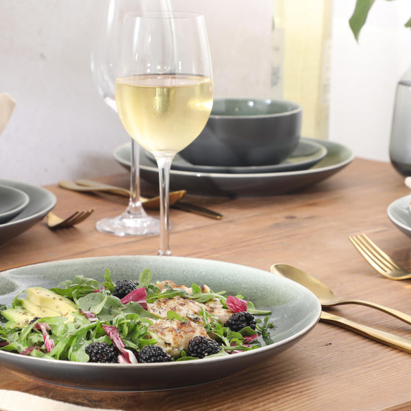 Green Stoneware Dinnerware (Set of 12)