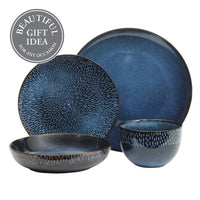 Cobalt Blue Stoneware Dinnerware (Set of 16)