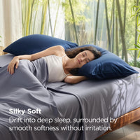 Navy Bamboo Pillowcases (Set of 2)