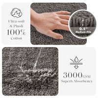 Charcoal Cotton Bath Rug