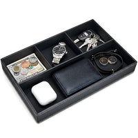 Black Leather Valet Tray