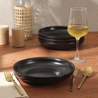 Black Glaze Pasta Bowls (Set of 4)