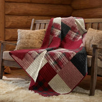 Red Quilted Throw Blanket