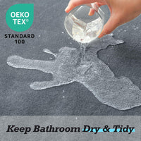 Grey Velvet Bath Rug (Set of 3)
