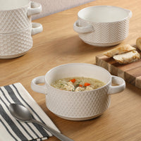 White Handled Soup Bowls (Set of 4)